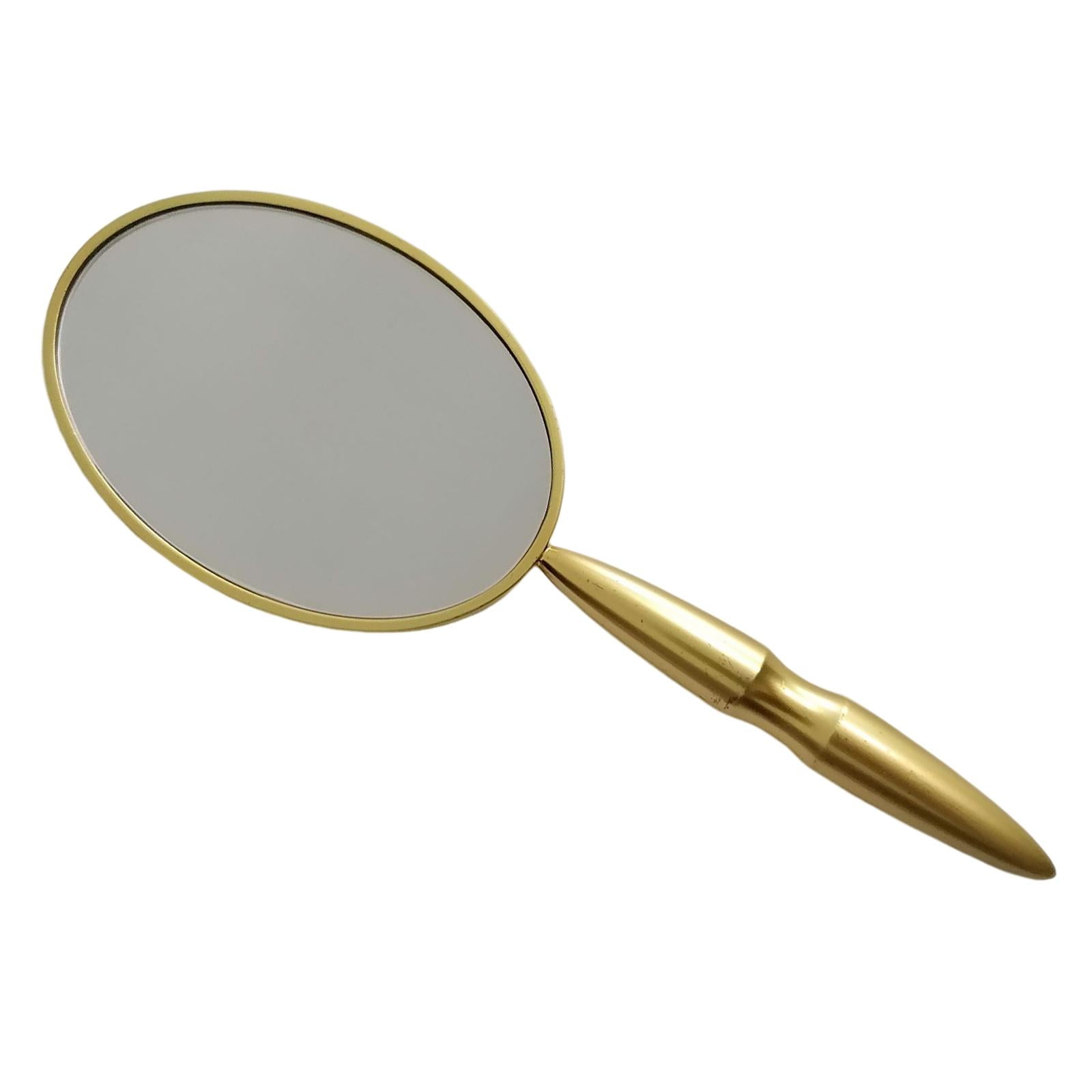 Hand Mirror with Handle Pocket Compact Mirror Oval Makeup Mirror Frame