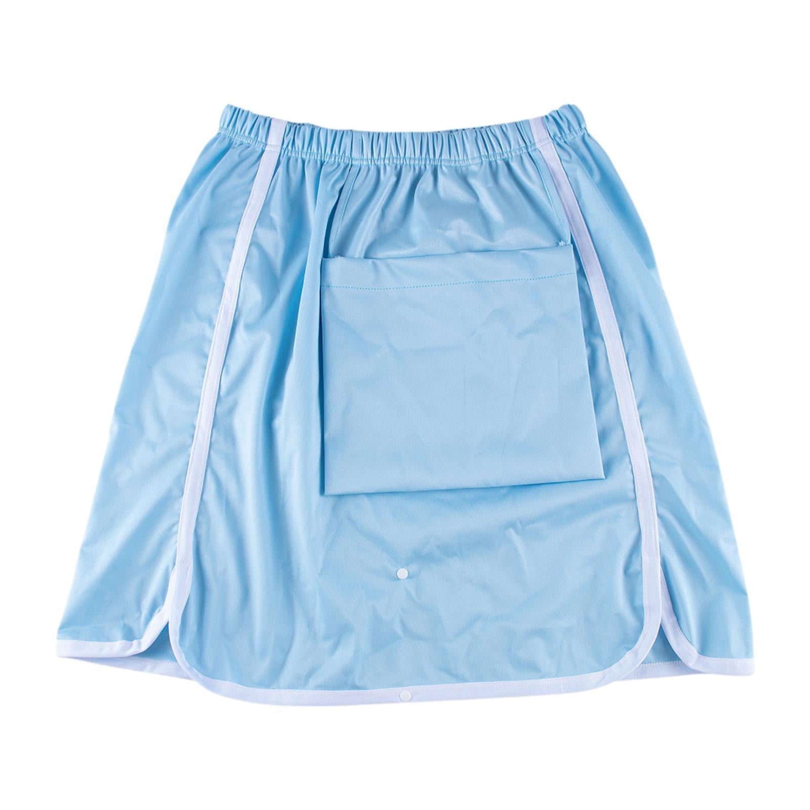 Serenable Adult Diaper Skirt Incontinence Bed Pad,Lightweight Washable Portable with Pocket Skirt Bed Mat for Disabled Bedwetting Blue 3XL