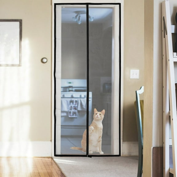 WHAMVOX Cat Zipper Screen Door Baby 210.00X90.00X0.20CM Black
