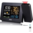 thumbnail image 1 of Wireless Thermometer Hygrometer Weather Station with Sensor, Projection Weather Clock, Indoor/Outdoor Thermometer with RCC Radio Control, Dual Alarm C, 1 of 3