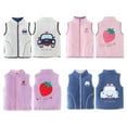 thumbnail image 3 of GYRATEDREAM 1-6T Boys Girls Polar Fleece Vest Jacket Ligntweight Cute Cartoon Patterns Coat Zipper Closure Sleeveless Waistcoat, 3 of 6