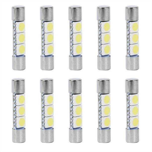 3 SMD 5050 Luz de Espejo 10 piezas 3 SMD 29 30 mm 6641 Fusible Bombilla Led Vanidad Espejo Luz Parasol Lámpara Lámpara Blanca Bombilla Fusible Led 6641 Bombilla LED