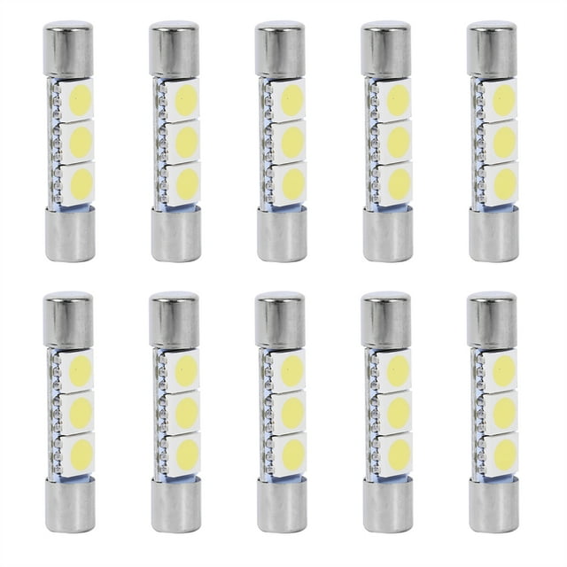 3 SMD 5050 Luz de Espejo 10 piezas 3 SMD 29 30 mm 6641 Fusible Bombilla Led Vanidad Espejo Luz Parasol Lámpara Lámpara Blanca Bombilla Fusible Led 6641 Bombilla LED