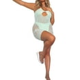 thumbnail image 3 of Txlixc, mono corto de verano para mujer, mono ajustado liso con diamantes de imitación y cuello Halter, mono estilo bóxer transparente sin espalda para mujer Txlixc Estilo de ocio, 3 of 9