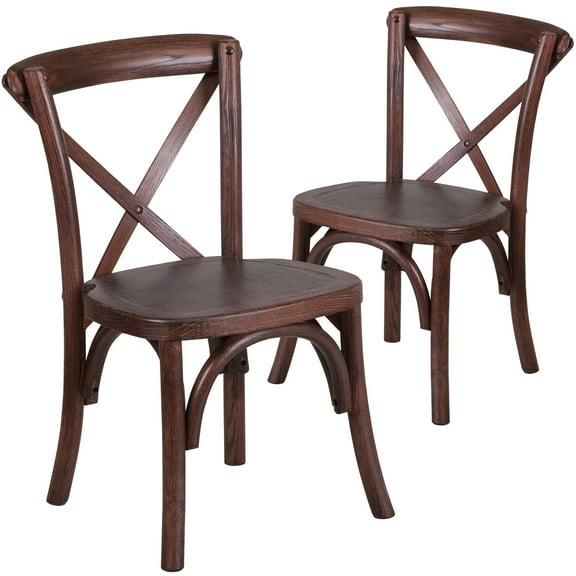 Flash Furniture 2 Pk. HERCULES Series Kids Mahogany Cross Back Chair
