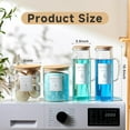 thumbnail image 3 of Glass Laundry Detergent Dispenser Set - 2x50oz & 2x70oz Borosilicate Containers with Bamboo Lids, Handle& Labels, Stores Powder,laundry pods,Fabric Softener, for Laundry Room organization and Decor, 3 of 7