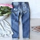 thumbnail image 4 of Gibobby Pantalones deportivos mujer Pantalones de mezclilla para mujer Pantalones de pierna recta Estampado Pantalones rectos de tiro medio Jeans(Azul,M), 4 of 4