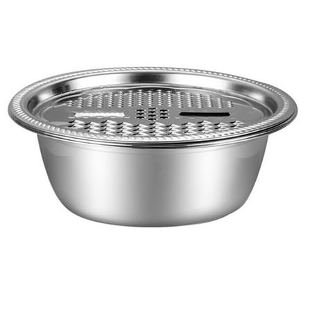 

OUNONA 4 Pcs 1Set Convenient Slicer Utensil for Kitchen (Basin+Grater Tray Silver)