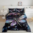 thumbnail image 2 of Erosebridal Wild Dragonfly Bedding Full Comforter Set, Abstract Purple Marble Down Comforter, REversible 3 Pieces, Microfiber, 2 of 7