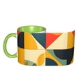 thumbnail image 4 of Colorful Abstract Vibrant Geometric Shape Coffee Mug Fun Custom Ceramic Mugs 11oz Green, 4 of 5