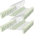 thumbnail image 1 of Perchas para pantalones y faldas, 30 unidades, que ahorran espacio, apilables, verdes, 1 of 6