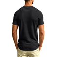 thumbnail image 5 of IhhxPro Men's Cotton Linen Short Sleeve Tee Ribbed Shoulder T-Shirt Breathable Slim Fit Crewneck M-3XL, 5 of 8