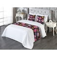 thumbnail image 3 of Floral Aquarelle Bed Runner Set, Modern Botany Feel Floral Boho with Watercolor Style on Wavy Back, Decorative Bedding Scarf & 2 Pillow Shams for Hotels Homes, King, Mustard Pastel Pink, by Ambesonne, 3 of 3