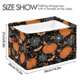 thumbnail image 3 of Foldable Storage Basket,Canvas Fabric Foldable Storage Bins with Handles Open Home Storage Bins Boxes for Toy Book Shelf Closet Baskets Orange Pumpkins and Spider Webs, 3 of 8