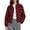 Wine, variant on Enjoytime Polka Dots Jackets for Women Long Sleeve Zip Up Lightweight Coat Fall Plus Size Fashion Work Casual Outerwear