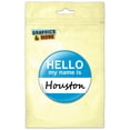thumbnail image 1 of Houston Hello My Name Is Refrigerator Button Magnet, 1 of 2
