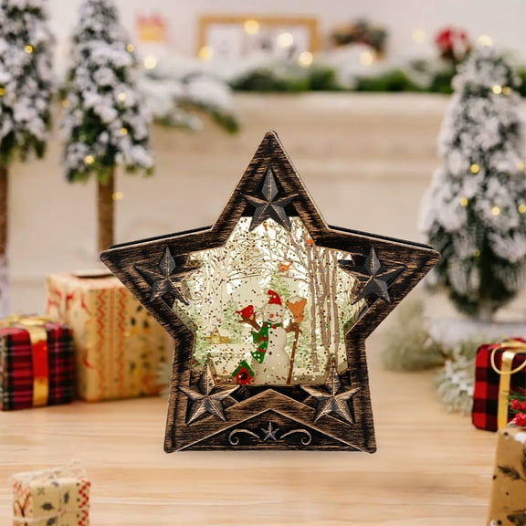 YingTaiLi Christmas Snow Globes Church Nativity Water Star Lantern,Vintage Christmas Night Lights,Holiday Decorations Gifts for Family Children or Friends