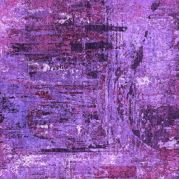 Ahgly Company Indoor Square Oriental Purple Industrial Area Rugs, 6' Square