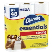 Charmin Essentials Strong Toilet Paper 12 Mega Rolls, 429 Sheets Per Roll