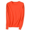 thumbnail image 2 of Baberdicy Solid Pullover Sweater, Women's Sweater Women's Lightweight Knit Sweater – Crew Neck Pullover for Fall & Winter, Orange, Xxl, 2 of 5