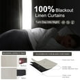 thumbnail image 3 of Natural Linen Pinch Pleated Blackout Curtains & Drapes, Bedroom Livingroom Farmhouse Curtains Panel Sets, Neutral Track Room Darkening Thermal Insulated Back Tab Window Curtain, 3 of 4