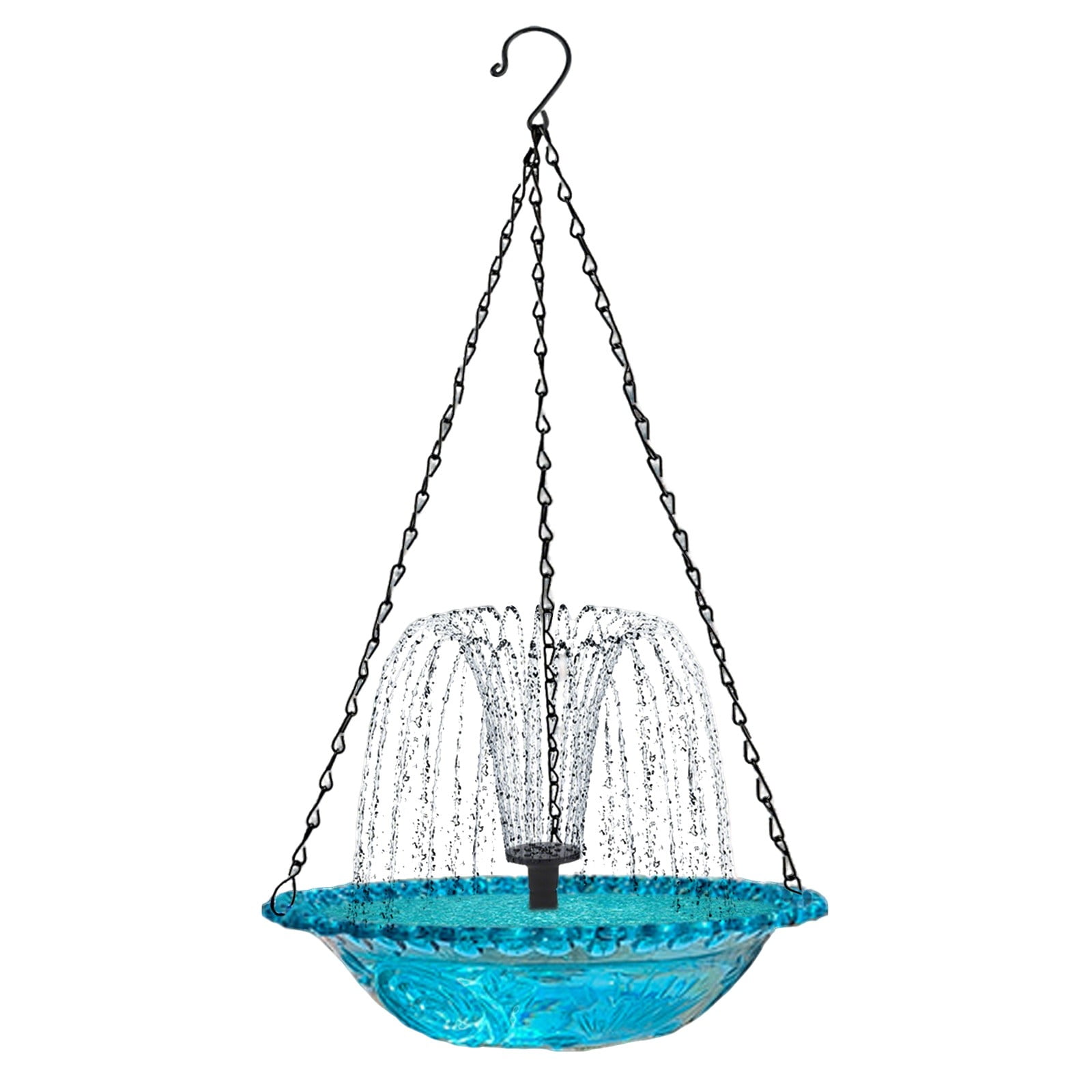 2PCS Solar Powered Bird Bath Fountain & Hummingbird Feeder 2-in-1 Outdoor Hanging Bird Bath for Garden, Backyard, Patio - Automatic Water Fountain for Small Birds with Solar Panel - Weather Resistant