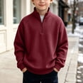 thumbnail image 2 of Boys Half Zip Sweatshirt Long Sleeve Stand Collar Pullover Sweatshirt Casual Comfy Winter Trendy Tops Sizes 3-14Y, 2 of 10