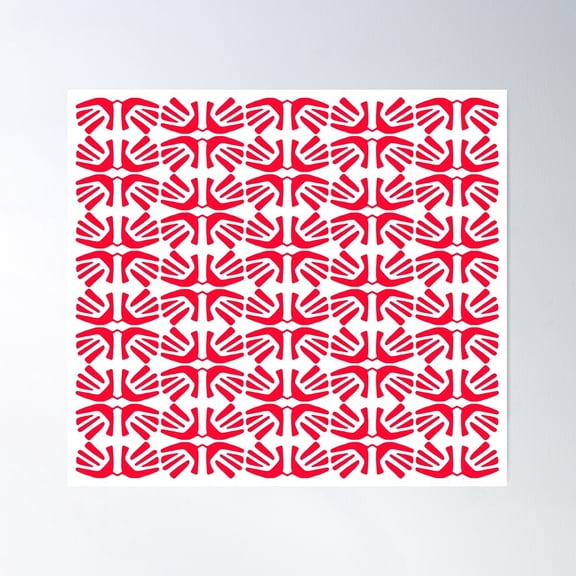 Ark. Abstract Tribal Pattern. Red Poster Wall Art, Modern Wall Decor For Living Room Bedroom, 24x24 UNFRAMED