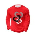 thumbnail image 3 of UVEASISHA Heart Graphic Tees for Men Long Sleeve Waffle Knit Shirts Big and Tall Casual Valentines Day Tshirts Regular Fit Stylish Workout Shirt Red 4XL, 3 of 9