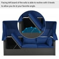 thumbnail image 4 of Patio Sectional Daybed, Outdoor Wicker Furniture Set with Retractable Canopy, Sectional Sofa Set w/Height Adjustable Table & Cushions for Patio Deck Poolside Garden Backyard, 4 of 10