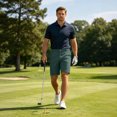 thumbnail image 5 of Garbnen Men's Golf Shorts Button Straight Leg Bermuda Shorts for Men Lightweight Breathable Casual Summer Outdoor Workout Athletic Shorts for Men with Pockets Green L, 5 of 8