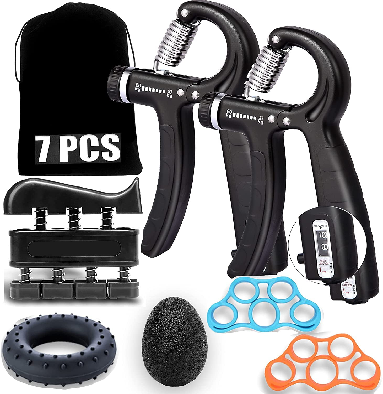 QY 2 Pcs Hand Grip Strengthener Forearm Training Adjustable Counting Grip for 
