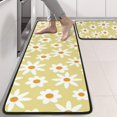 thumbnail image 2 of Kitchen Rugs Sets Of 2,Beige Daisy Flower White Blooms Pattern Anti Fatigue Kitchen Mat Rugs Non Slip Washable,Decorative Kitchen Floor Mats for Kitchen,Sink,Laundry,17"x47"+17"x47", 2 of 5