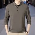 thumbnail image 2 of Polo Shirts For Men Long Sleeve Classic Solid Color Collared Casual Business Male Tees, 2 of 7
