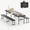 Black, variant on AHB 6FT Folding Picnic Table Set with Benches, Seats 6-8, Heavy Duty HDPE Table with Steel Frame, All-in-One Carry Case Design for Camping, Picnic and Party, White