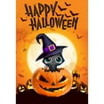 thumbnail image 2 of America Forever Black Kitty Halloween House Flag Double Sided Vertical 28 x 40 inches, Happy Halloween House Flag, Jack O'lantern House Flag, for Outdoors, Yard, Porch Fall Season, 2 of 5