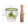 thumbnail image 2 of Procelain Mortar and Pestle Set, Ceramic Pill Crusher, Spice Grinder, Herb Bowl, White and Vegetable Pattern, Kitchen Gadgets, 2 of 3