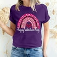 thumbnail image 3 of Fesfesfes T Women's Valentine's Day Love Printed Short Sleeved T-shirt Top Short Sleeved Round Neck Top/Shirt Graphic Tee Women S(US:4), 3 of 6