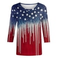 thumbnail image 4 of Vetsdori American Flag T Shirts for Women Summer Fourth of July Pullover Plus Size 3/4 Sleeve Casual Red White and Blue,Graphic Independence Day Ladies Tops Crew Neck, 4 of 5