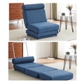 thumbnail image 2 of Folding Sofa Bed Single with Pillow, Floor Lazy Sofa, Leisure Sofa Chair, Folding Upholstered Couch Bed with Adjustable Backrest, for Living Room/Dorm/Guest Room/Home Office,Easy to Store, Blue, 2 of 9