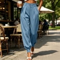 thumbnail image 6 of XuJwPNcy Women's Pants Comfort High Waisted Dressy Harem Pants Work Office Pleated Trousers with Pockets Fashion Outfits, 6 of 7