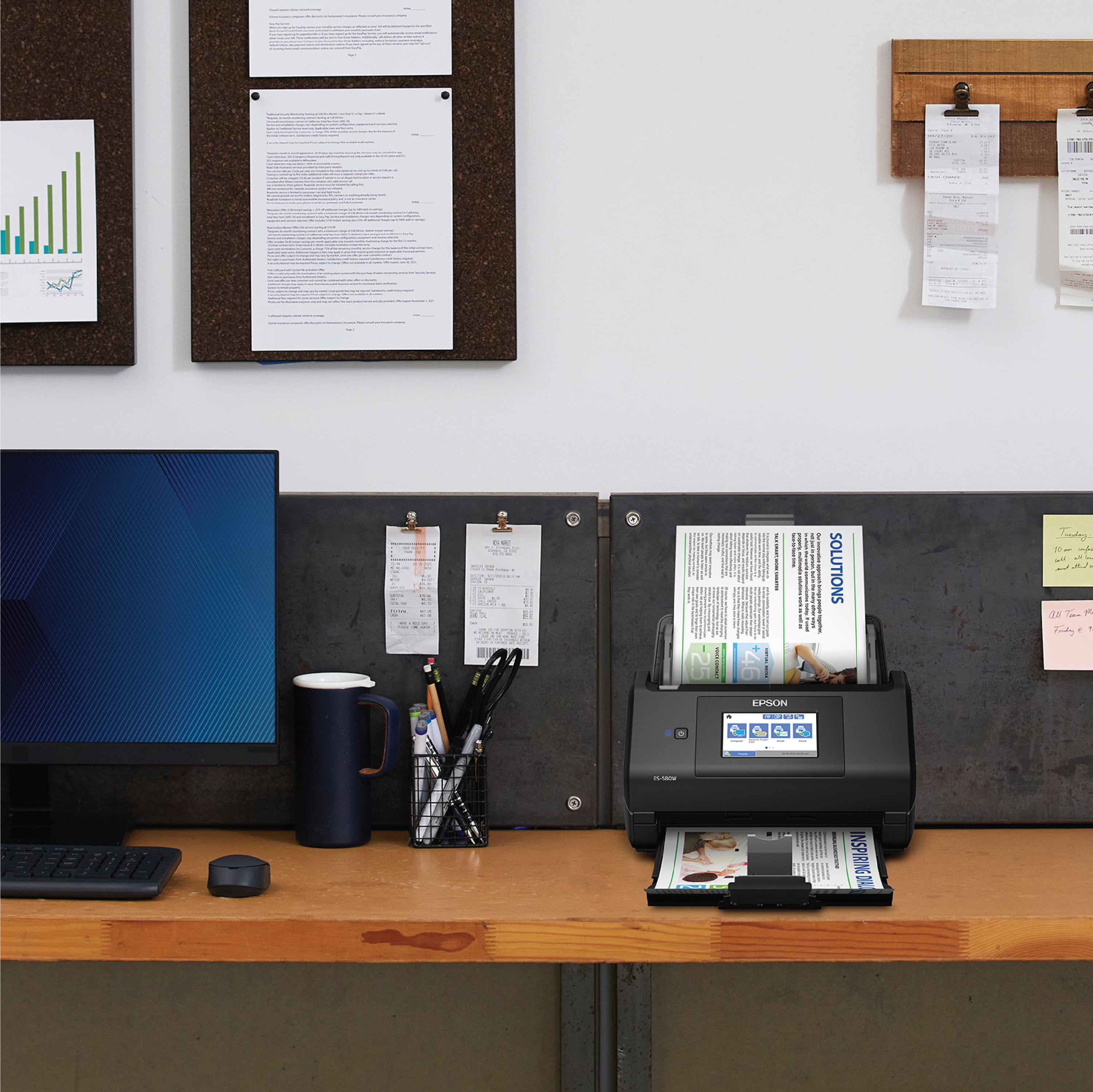 Epson Fast ES-580W Wireless Color Duplex Desktop Scanner for PC