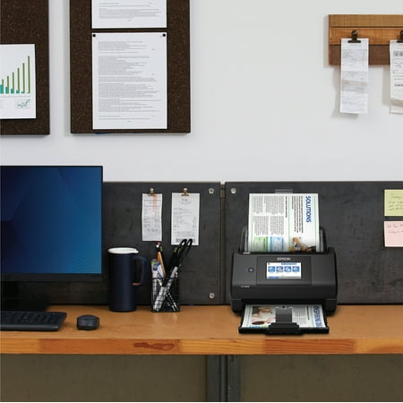 Epson - WorkForce ES-580W Wireless Duplex Touchscreen Desktop Document Scanner
