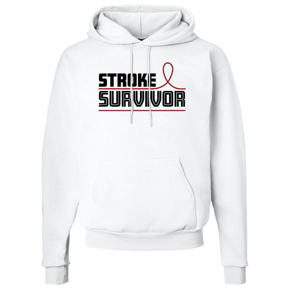 Inktastic Stroke Survivor Red Ribbon Awareness Adult Hoodie Sweatshirt