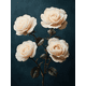 thumbnail image 1 of Qisvanset 12x16 Inch Dark Background White Rose Canvas Wall Art, Romantic Floral Modern Vintage Home Decor, 1 of 8