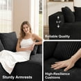thumbnail image 3 of 130'' Cloud Modular Sectional Sofa, Black U-Shaped Couch with Chaise Lounge, Striped Corduroy Upholstered 4-Seater with Pillow Back Cushions & Square Arms, 3 of 7