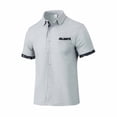 thumbnail image 4 of ZVNAΖH Men's Waffle Knit Bird Print Shirt, Short Sleeve Collared Button Down Casual Top with Contrast Placket, S-3XL, 4 of 9