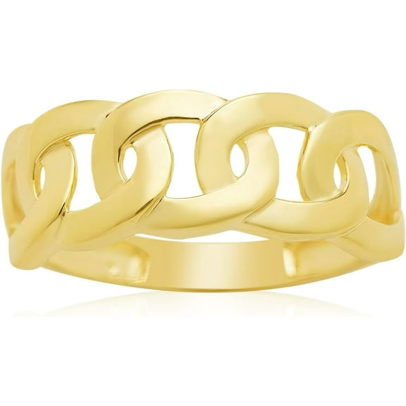 Floreo 10k Yellow Gold Cuban Women's Ring