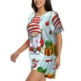 thumbnail image 2 of Naloa Funny Christmas Gnome Women's Short-Sleeved Pajama Set, Loungewear, Summer pajamas, Breathable Cozy - X-Large, 2 of 9