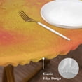 thumbnail image 4 of Yellow Orange Gradient Round Fitted Table Cover Watercolor Yellow Waterproof Table Cloth with Elastic Edge Wipeable Tablecloth for Picnic Camping Party Fits 45"-54" Diameter, 4 of 8